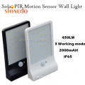 Solar Panel 36LED Motion Sensor Detector Wall Gutter Light With Mounting Pole